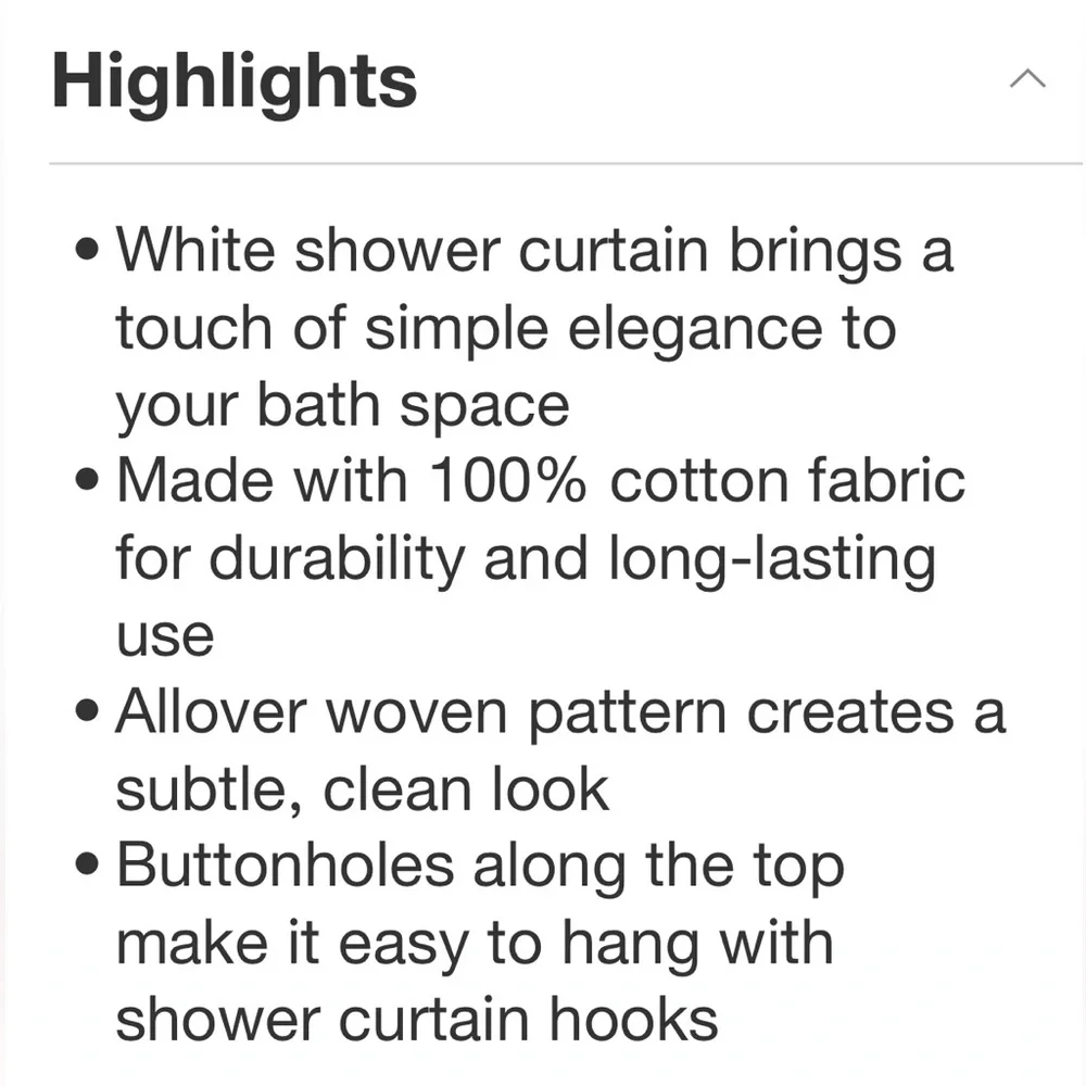 THRESHOLD NWT woven shower curtain -white